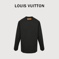 Louis Vuitton 25FW Hem Four-Leaf Clover Ink Splash Print Long Sleeve T-Shirt Black